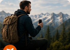 Cafeteira portátil em viagem